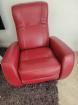 Canapé home cinéma cuir rouge et fauteuil assorti  - Miniature
