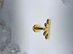Piercing oreille lotus couleur doré embout vissable inoxy... - Miniature