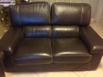 Canapé 2 places cuir chocolat - Miniature