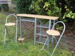 Table de cuisine +2 tabourets - Miniature