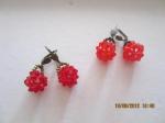 Boucles d'oreilles fait main cristal rouge - Miniature