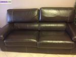 Canapé 3 places cuir chocolat - Miniature
