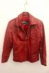 Veste courte femme en cuir rouge taille m - Miniature