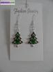 Boucles d’oreilles arbre sapin de noël neuves - Miniature